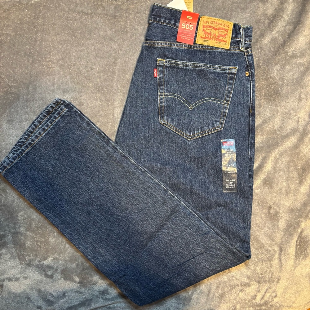 Levi's Men's Dark Blue 36x34 Straight Jeans